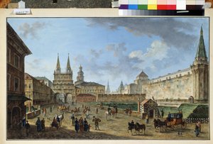 Moskou, zicht op de Opstandingspoort op het Rode Plein