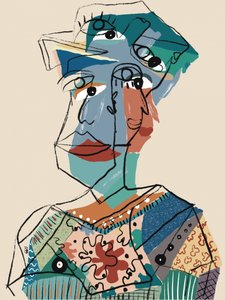 Abstract kubistisch portret