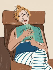 Gezellige vrouw die aan het lezen is door GIovanna Gil Alves