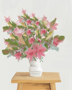 Schilderachtige roze bloemen door GIovanna Gil Alves