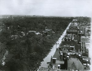 Fifth Avenue, kijkend naar het noorden vanaf het dak van de Metropolitan Club in 61st Street, New York City, ca. 1904