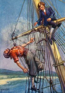 Illustratie voor Schateiland door Robert Louis Stevenson door G.P. Micklewright