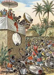 Menselijke offers in Afrika, ca. 1900