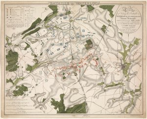 Kaart van de Slag bij Waterloo, 1815 door G. Jacowick