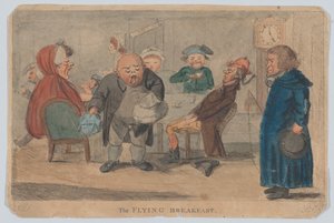 Het vliegende ontbijt, of de inhoud van een nachtkoets, 9 maart 1792 door G L S