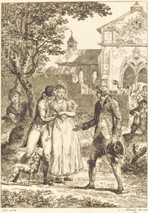 De Teruggegeven Kus: De Geleende Kus door G. Mallesteste after Jacques Louis François Touzé