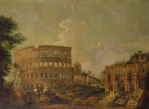 Het Colosseum met de Boog van Constantijn, ca. 1730