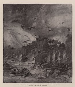 De Cycloon die het Oostelijke Einde van de Eads-brug treft door G. W. Peters