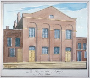Lion Street Baptistenkapel, nabij New Kent Road, Southwark, Londen, 1826