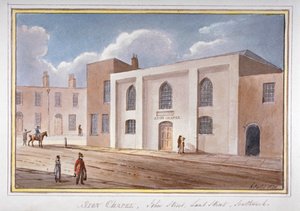 Zicht op de Sion Kapel aan John Street, Southwark, Londen, 1825 door G Yates