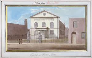 Uitzicht op de kapel in Penton Street, Southwark, Londen, 1825