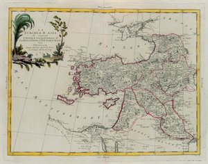 Aziatisch Turkije, inclusief Anatolië, Georgië, Armenië, Koerdistan, Diarbekir, Irak-Arabi, Syrië, gravure door G. Zuliani uit Tome IV van de "Nieuwste Atlas" gepubliceerd in Venetië in 1784 door Antonio Zatta, Privécollectie door G. Zuliani