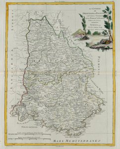 Gouvernances van Dauphin, Provence, het graafschap Venaissin en het prinsdom Orange, gravure door G. Zuliani uit Tome I van de Nieuwste Atlas gepubliceerd in Venetië in 1777 door Antonio Zatta, Privécollectie