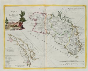 Eiland Minorca en het plan van de haven en de stad Mahon en zijn forten, gravure door G. Zuliani uit Tome I van de "Nieuwste Atlas" gepubliceerd in Venetië in 1778 door Antonio Zatta, privécollectie door G. Zuliani
