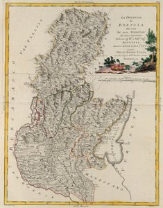 Landgebied van de staat Veneto: Brescia, gravure door G. Zuliani uit Tome II van de "Nieuwste Atlas" gepubliceerd in Venetië in 1783 door Antonio Zatta, privécollectie door G. Zuliani