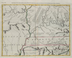 Land van de Cherokees met het westelijke deel van North Carolina en Virginia, gravure door G. Zuliani uit Tome I van de 