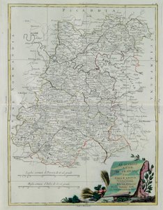 De gouvernances van Ile de France en Orleans, gravure door G. Zuliani uit Tome I van de Nieuwste Atlas gepubliceerd in Venetië in 1776 door Antonio Zatta, Privécollectie