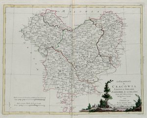 De Palatijnen van Krakov, Lekzyca, Sieradz, Sandomir en Lublin, gravure door G. Zuliani uit Tome III van de "Nieuwste Atlas" gepubliceerd in Venetië in 1781 door Antonio Zatta, Privécollectie door G. Zuliani