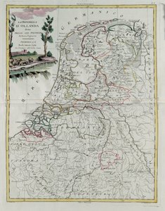 De Republiek Holland verdeeld in zijn provincies, gravure door G. Zuliani uit Tome I van de Nieuwste Atlas gepubliceerd in Venetië in 1776 door Antonio Zatta, Privécollectie door G. Zuliani