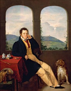 Portret van Franz Schubert 1797-1828, 1827 door Gabor Melegh
