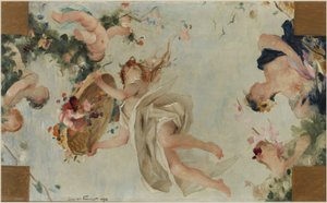 Schets voor de Salle des Fêtes in het Hôtel de Ville de Paris: Les Fleurs