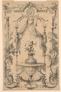 Ontwerp voor wandpaneel met thema van Diana door Gabriel Huquier