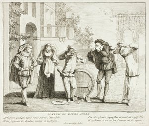 Plaat uit Livre de Scènes Comiques door Gabriel Huquier