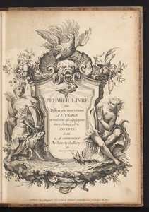 Titelprent voor een serie van zes ornamenten