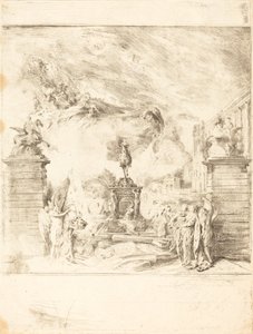 Allegorie op de Oprichting van het Standbeeld van Lodewijk XV door Gabriel Jacques de Saint Aubin