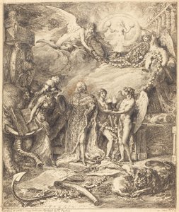 Allegorie op het huwelijk van de graaf van Provence door Gabriel Jacques de Saint Aubin