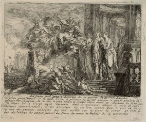 Allegorie op het herstel van de Dauphin door Gabriel Jacques de Saint Aubin