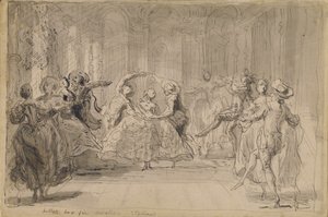 Ballet uit "The Rival Fairies" door Gabriel Jacques de Saint Aubin