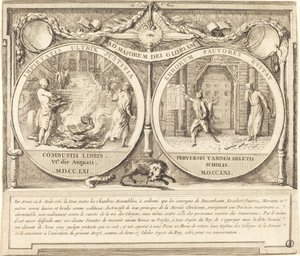 De verdrijving van de jezuïeten door Gabriel Jacques de Saint Aubin