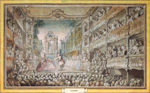 De uitvoering van Armida in de oude zaal van het operahuis, na 1761