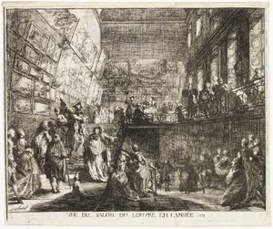 Uitzicht op de Salon in het Louvre in het Jaar 1753 door Gabriel Jacques de Saint Aubin