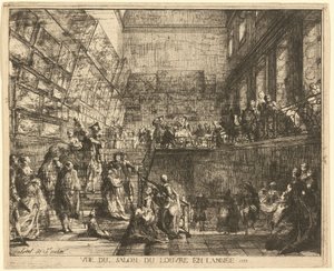 Uitzicht op de Salon van het Louvre in het jaar 1753