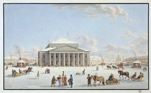 Uitzicht op het Bolsjoj Theater in Sint-Petersburg door Gabriel Ludwig Lory the Elder