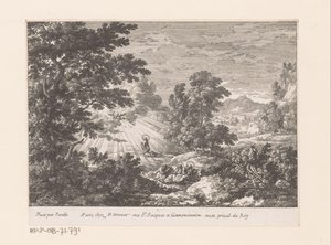 Christus in de hof van Getsemane (Landschappen met Bijbelse voorstellingen) door Gabriel Perelle
