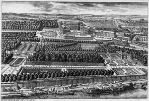 Algemeen zicht op St Cloud (het kasteel en de tuinen van Le ours) - door Perelle, eind 17e eeuw door Gabriel Perelle