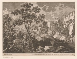 Landschap met de doop van Christus in de Jordaan