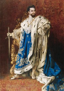 Ludwig II als Grootmeester van de Orde van de Ridders van Sint Joris door Gabriel Schachinger