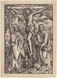 Christus aan het kruis tussen de Maagd en Sint Jan door Gabriel Zehender