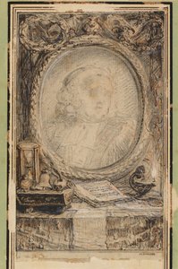 Allegorisch frame met een vleermuis, c.1769 (pentekening)