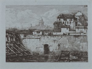 Ruïnes van het Hôtel de Brentonvilliers, op de punt van het Île Saint-Louis door Gabrielle Marie Niel