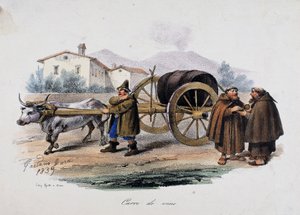 Wagen met wijnvat