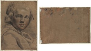 Hoofd van een Jonge Man (recto) Schets van een Hoofd (verso)