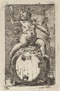 De Jonge Bacchus op een Wijnvat door Gaetano Gandolfi