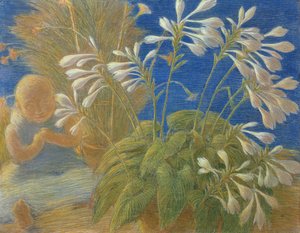 Japanse lelies, 1906 door Gaetano Previati