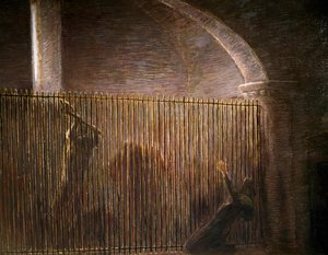 Parisina, schilderij door Gaetano Previati, laatste scène van act IV van gelijknamige opera door Pietro Mascagni