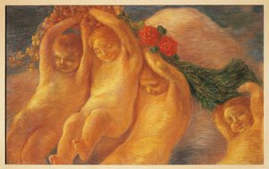 Putti met krans